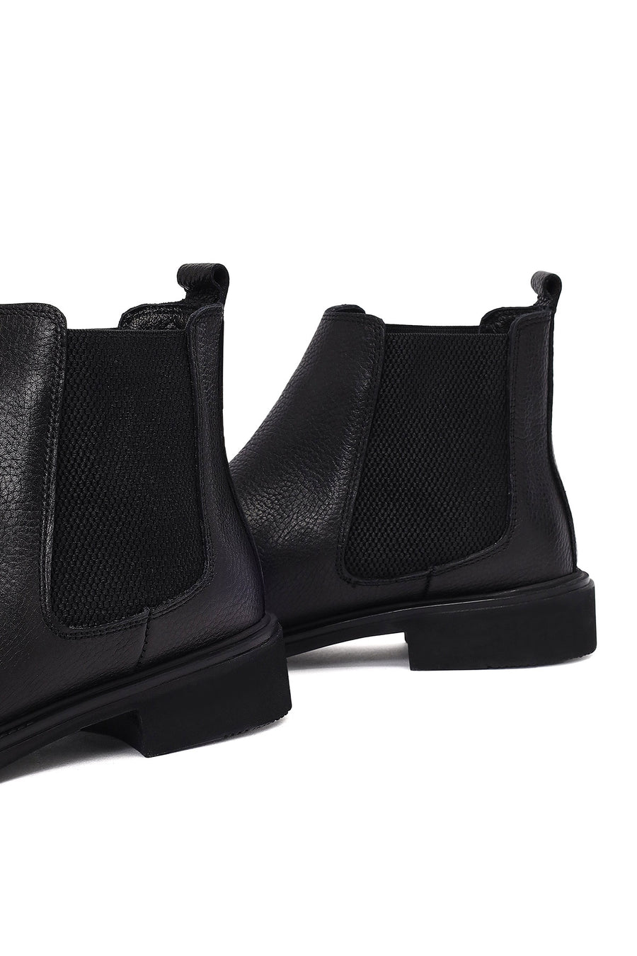 Male Black Leather Casual Chelsea Boots