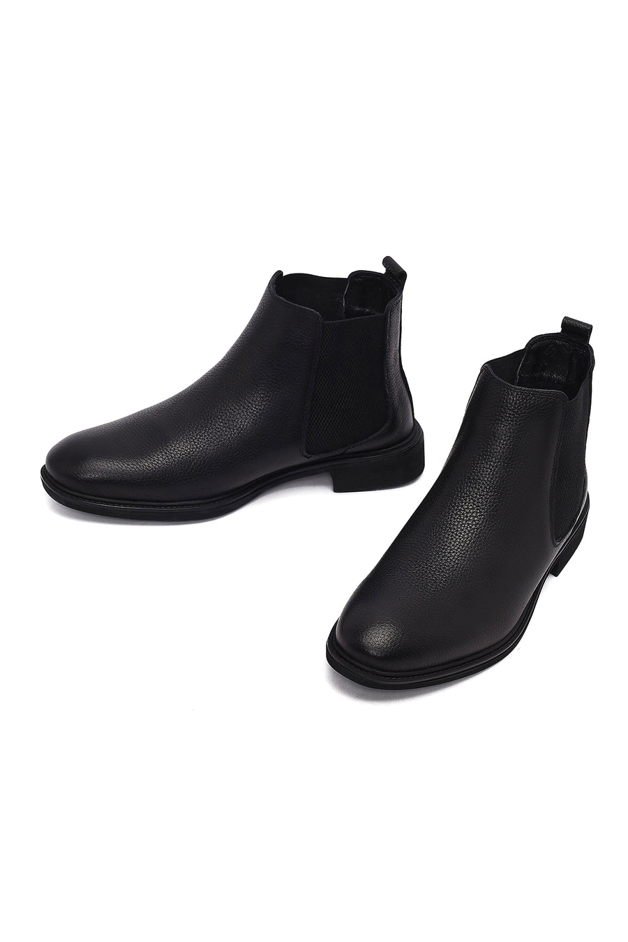 Male Black Leather Casual Chelsea Boots