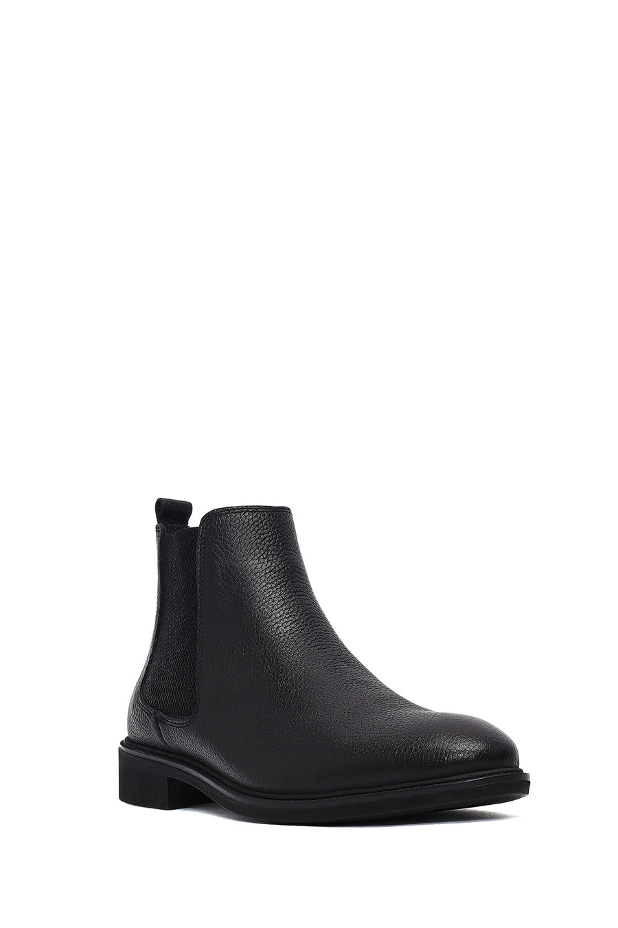 Male Black Leather Casual Chelsea Boots