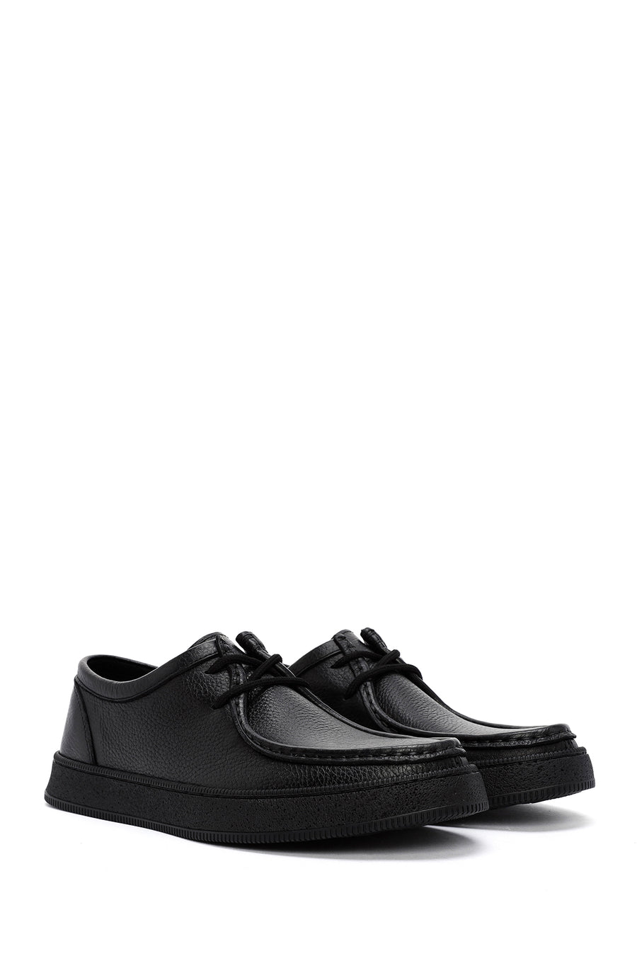 Men's Black Lace Up Leather Casual Shoes