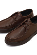 Erkek Kahverengi Bağcıklı Deri Casual Ayakkabı | Derimod