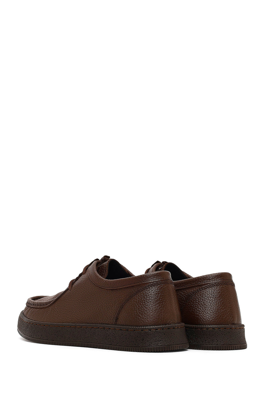 Men's Brown Lace-Up Leather Casual Shoes