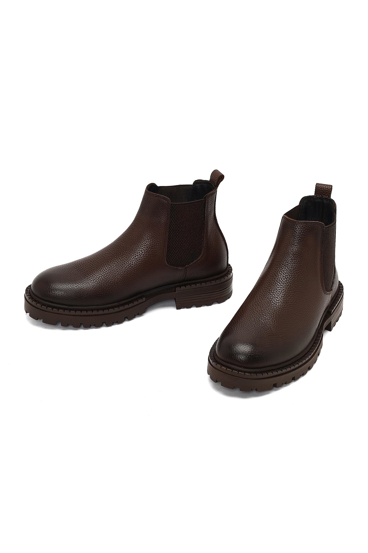 Erkek Kahverengi Deri Chelsea Bot
