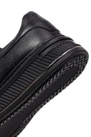 Men's Black Lace-Up Thick-Soled Leather Sneaker | Derimod