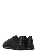 Men's Black Lace-Up Thick-Soled Leather Sneaker | Derimod