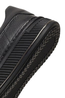 Men's Black Lace-Up Thick-Soled Leather Sneaker | Derimod