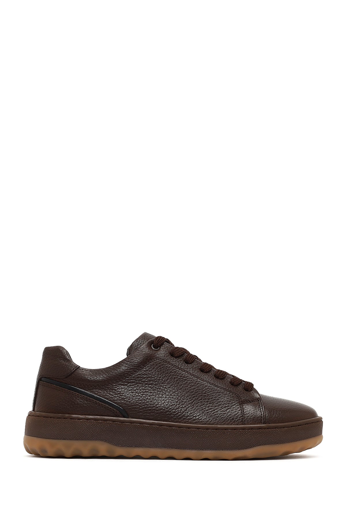 Men's Brown Lace-Up Thick-Soled Leather Sneaker 25WFD7602FT | Derimod