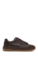 Men's Brown Lace-Up Thick-Soled Leather Sneaker | Derimod