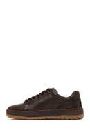 Men's Brown Lace-Up Thick-Soled Leather Sneaker | Derimod