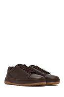 Men's Brown Lace-Up Thick-Soled Leather Sneaker | Derimod