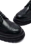 Erkek Siyah Bağcıklı Kalın Tabanlı Deri Casual Ayakkabı | Derimod