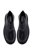 Erkek Siyah Bağcıklı Kalın Tabanlı Deri Casual Ayakkabı | Derimod