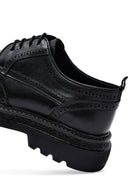 Erkek Siyah Bağcıklı Kalın Tabanlı Deri Casual Ayakkabı | Derimod