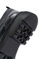 Erkek Siyah Bağcıklı Kalın Tabanlı Deri Casual Ayakkabı | Derimod