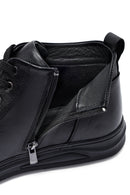 Erkek Siyah Fermuarlı Deri Spor Bot | Derimod