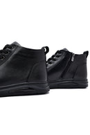 Erkek Siyah Fermuarlı Deri Spor Bot | Derimod