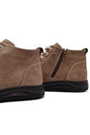 Erkek Bej Fermuarlı Nubuk Deri Spor Bot | Derimod