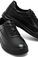 Men's Black Lace Up Leather Sneakers | Derimod