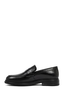 Male Black Leather Casual Loafers | Derimod