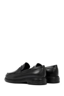 Male Black Leather Casual Loafers | Derimod