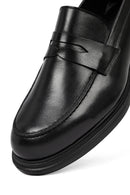 Male Black Leather Casual Loafers | Derimod