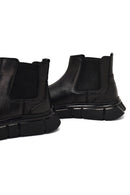 Men's Black Thick-Soled Leather Chelsea Boot | Derimod