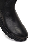 Men's Black Thick-Soled Leather Chelsea Boot | Derimod