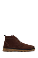 Men's Brown Zipper Nubuck Leather Casual Boot | Derimod