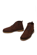 Men's Brown Zipper Nubuck Leather Casual Boot | Derimod