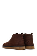 Men's Brown Zipper Nubuck Leather Casual Boot | Derimod