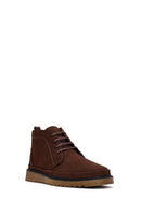 Men's Brown Zipper Nubuck Leather Casual Boot | Derimod