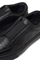 Men's Black Leather Sneaker | Derimod