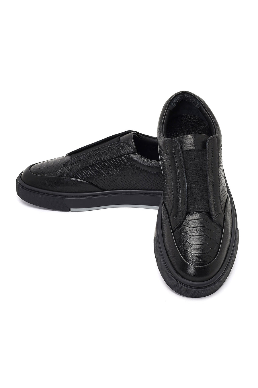 Men's Black Leather Sneaker