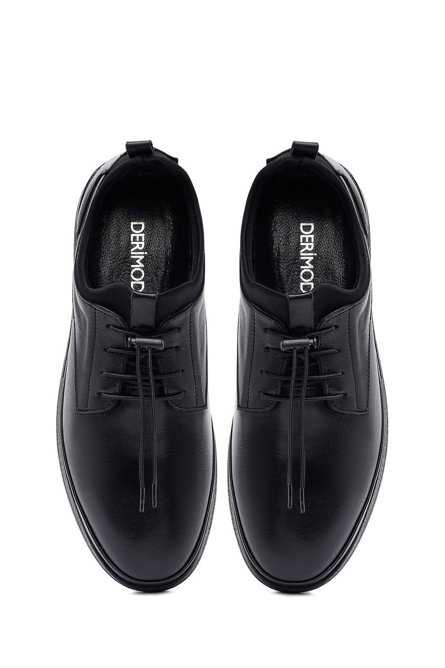 Erkek Siyah Bağcıklı Deri Casual Ayakkabı