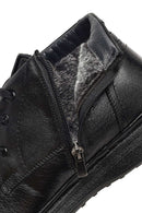 Men's Black Lace-Up Zipper Leather Casual Boot | Derimod
