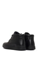 Men's Black Lace-Up Zipper Leather Casual Boot | Derimod