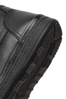 Men's Black Lace-Up Zipper Leather Casual Boot | Derimod