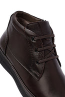 Erkek Kahverengi Bağcıklı Fermuarlı Deri Casual Bot | Derimod