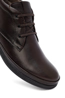 Erkek Kahverengi Bağcıklı Fermuarlı Deri Casual Bot | Derimod