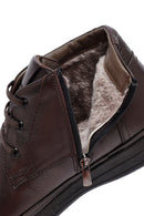 Erkek Kahverengi Bağcıklı Fermuarlı Deri Casual Bot | Derimod