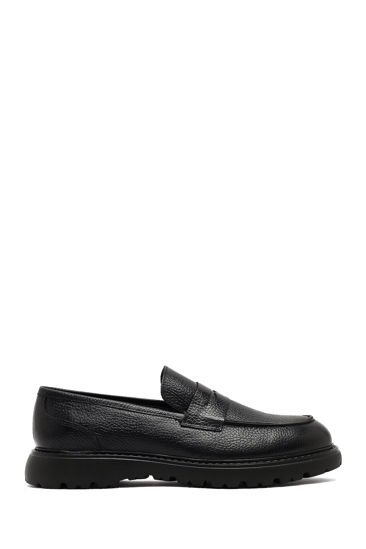 Men's Black Thick-Soled Leather Loafer 25WFD8200FT | Derimod