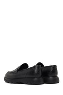 Men's Black Thick-Soled Leather Loafer | Derimod