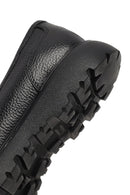 Men's Black Thick-Soled Leather Loafer | Derimod