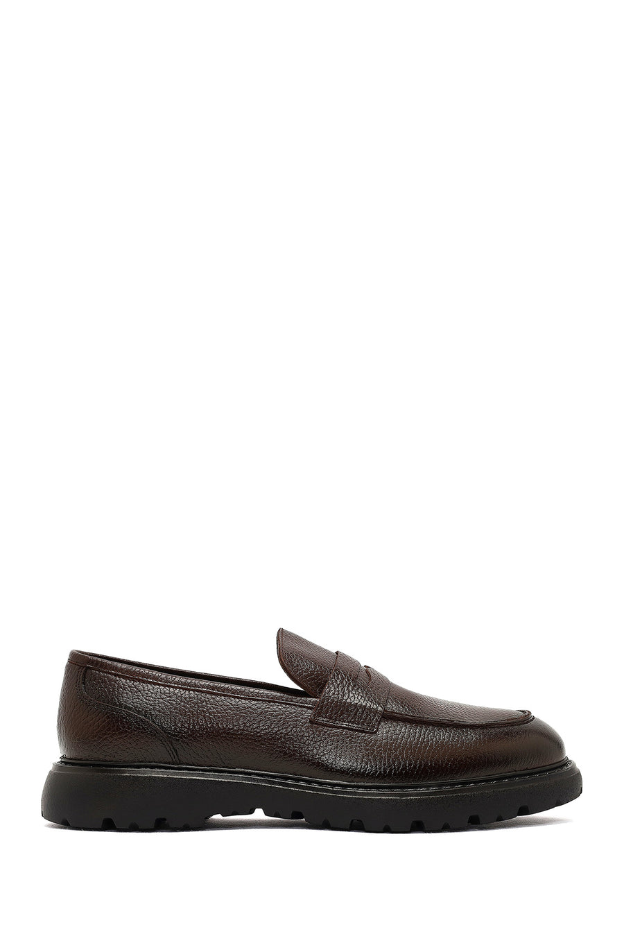 Men's Brown Thick Sole Leather Loafer 25WFD8200FT | Derimod