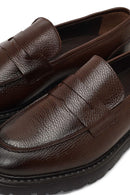 Men's Brown Thick Sole Leather Loafer | Derimod