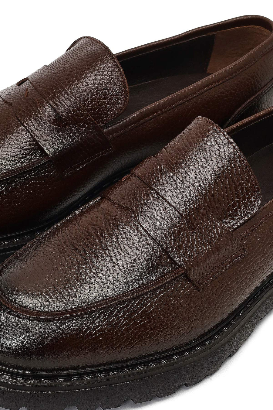 Men's Brown Thick Sole Leather Loafer