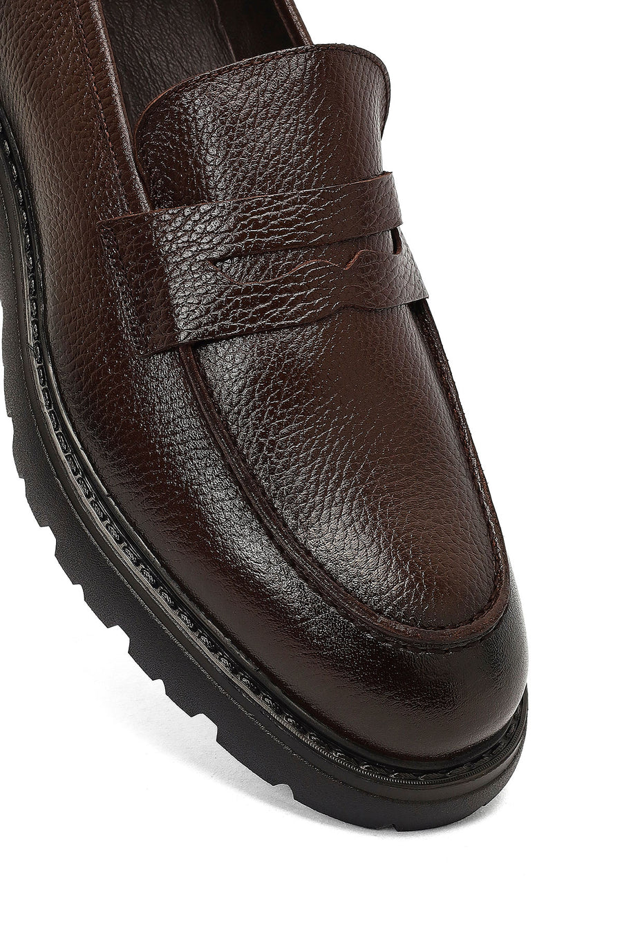 Men's Brown Thick Sole Leather Loafer