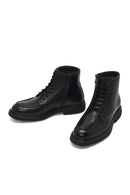 Men's Black Lace-Up Zipper Leather Casual Boot | Derimod