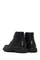 Men's Black Lace-Up Zipper Leather Casual Boot | Derimod