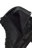 Men's Black Lace-Up Zipper Leather Casual Boot | Derimod